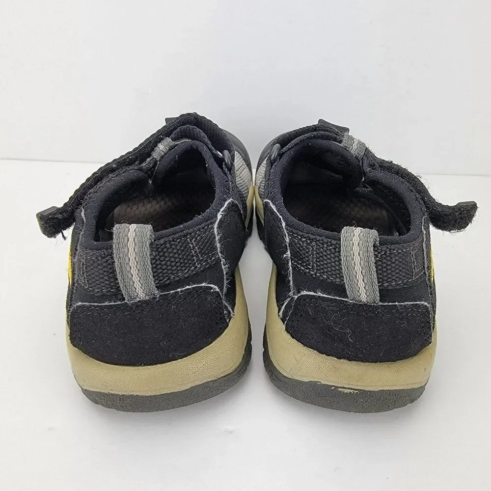 Keen Youth US 13 Washable Black Canvas Elastic Newport H2 Sandals Shoes 1020348